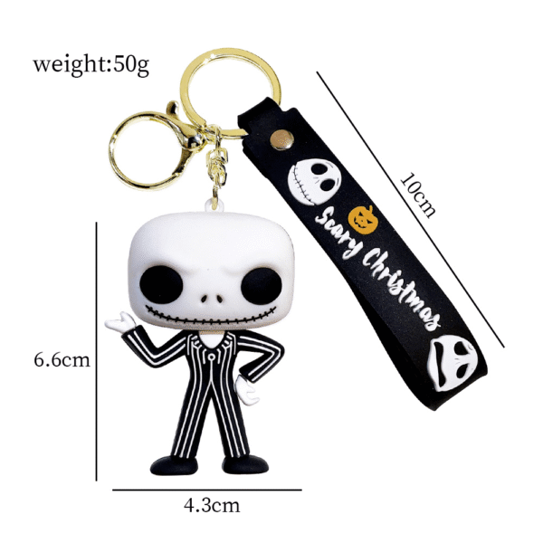 Chaveiro do Jack Skellington clássico – Tim Burton | Estilo geek sombrio e colecionável da Disney - Imagem 3